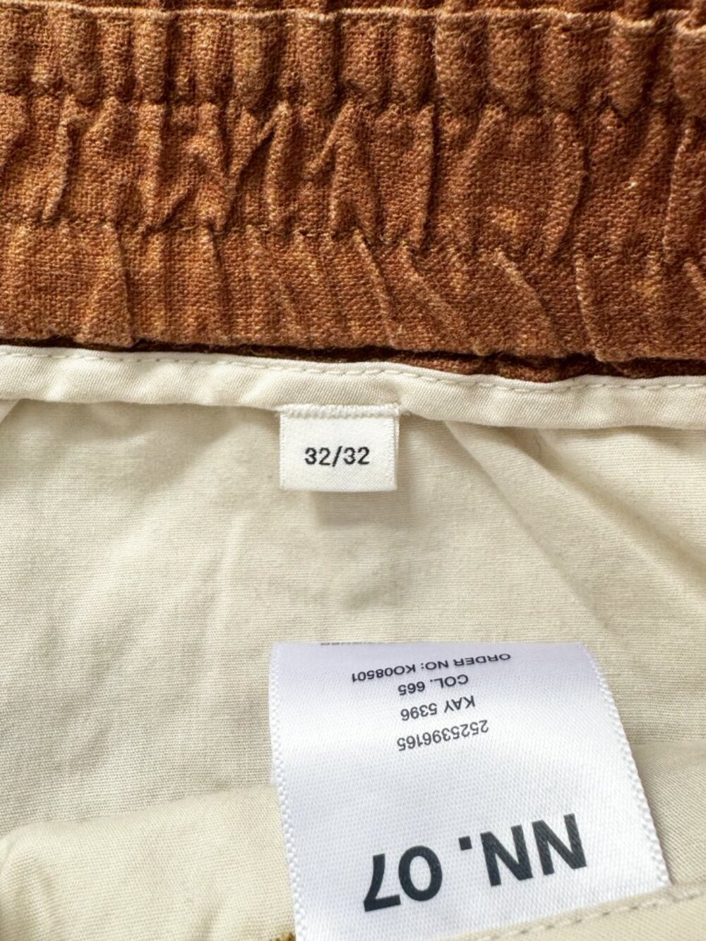 NN07 "Kay" Relaxed fit linen blend pant in brown, size 32 x 32 - Picture 8 of 12
